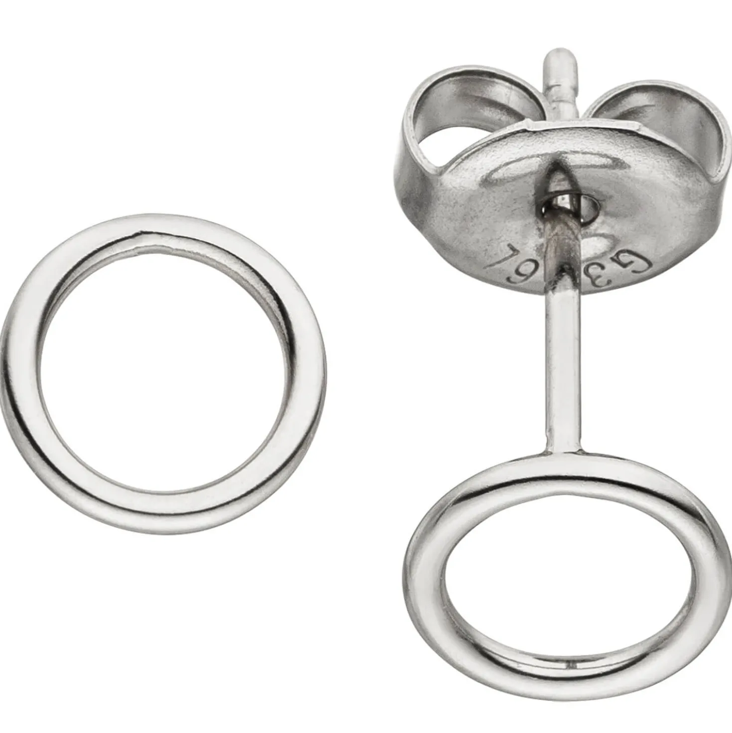 Paar Ohrstecker Kreise aus Edelstahl Ø6,9mm Ohrringe Ohrschmuck schlicht
