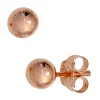 Paar Ohrstecker Kugel 5mm aus 925 Silber rotvergoldet Ohrschmuck Damen