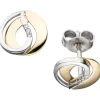 Paar Ohrstecker mit 6 Diamanten 0.02Ct W/SI Brillanten 585 Gelbgold Weißgold
