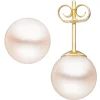 Paar Ohrstecker mit Süßwasser Perlen 8,5mm 585 Gold Gelbgold Ohrschmuck Damen