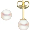 Paar Ohrstecker mit Süßwasser Perlen 5,5mm 333 Gold Gelbgold Ohrschmuck Damen