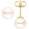 Paar Ohrstecker mit Süßwasser Perlen 6mm 333 Gold Gelbgold Ohrschmuck Damen