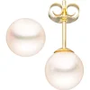 Paar Ohrstecker mit Süßwasser Perlen 7,5mm 585 Gold Gelbgold Ohrschmuck Damen