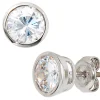 Paar Ohrstecker mit Zirkonia Ø8,4mm 925 Silber Echtsilber Damen Silberohrstecker