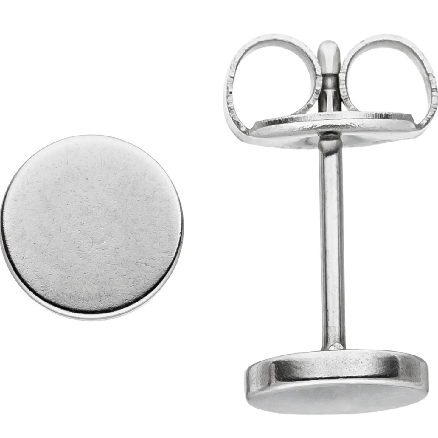 Paar Ohrstecker 6mm Ohrringe Studs Ohrschmuck aus Edelstahl rund flach Unisex