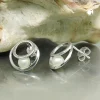 Paar Ohrstecker Ohrringe 11mm zwei Kreise mit Süßwasserperlen 925 Silber