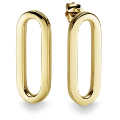Paar Ohrstecker Ohrringe 32x12,5mm Oval aus 585 Gold Gelbgold glänzend flach