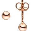 Paar Ohrstecker Ohrschmuck kleine Kugel 4mm glänzend 925 Silber rotgoldvergoldet