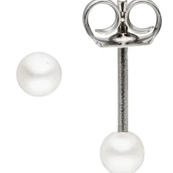 Paar Ohrstecker Ohrschmuck mit kleinen Süßwasser-Zuchtperlen 3-3,5mm, 925 Silber