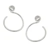 Paar Ohrstecker Ohrspirale 15mm mit Zirkonia 925 Silber Ohrschmuck Damen
