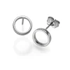 Paar Ohrstecker Ring Ø9mm aus 585 Weißgold Ohrringe Ohrschmuck schlicht glänzend