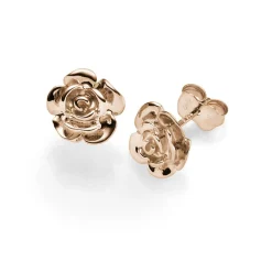 Paar Ohrstecker Rose Blüte 9mm aus 585 Rotgold Ohrringe Ohrschmuck glänzend