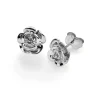 Paar Ohrstecker Rose Blüte 9mm aus 585 Weißgold Ohrringe Ohrschmuck glänzend