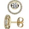 Paar Ohrstecker rund aus 333 Gold Gelbgold mit Zirkonia weiß rundum Ohrschmuck