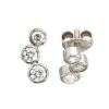Paar Ohrstecker Stecker jeweils 3 Zirkonia weiß 925 Silber Ohrschmuck