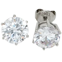 Paar Ohrstecker Stecker mit Zirkonia weiß 925 Silber Ohrschmuck Damen