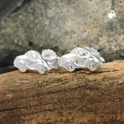 Paar Ohrstecker Stecker Ohrschmuck, kleines Auto PKW, 925 Silber, Kinder