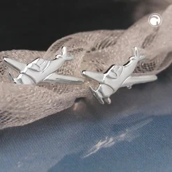 Paar Ohrstecker Stecker Ohrschmuck, kleines Flugzeug, 925 Silber, Kinder