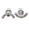 Paar Ohrstecker 9x4mm Halbkreis mit farbigen Zirkonia aus 925 Silber Kinder