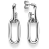 Paar Paperclip Creolen Ohrhänger Hängerstecker 30x11,5mm aus 585 Gold Weißgold