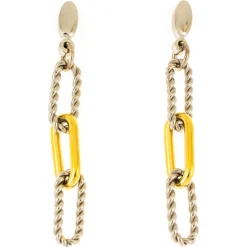 Paar Paper-Clip Ohrringe Ohrhänger aus Edelstahl goldfarben beschichtet