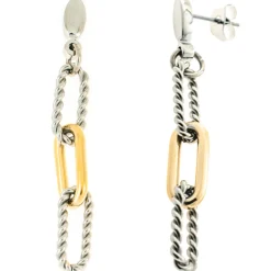 Paar Paper-Clip Ohrringe Ohrhänger aus Edelstahl goldfarben beschichtet