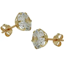 Paar Solitär Ohrstecker mit Zirkonia 9Kt 375 Gelbgold Goldohrstecker Ohrschmuck