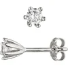 Paar Solitär Ohrstecker, weiße Zirkonia 4,6mm, 925 Silber Ohrschmuck für Damen