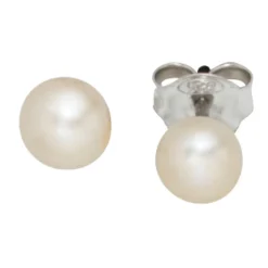 Paar Stecker Ohrschmuck Ohrstecker 5-5,5mm rosé Perlen, 925 Silber, Damen