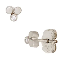 Paar Stecker Ohrstecker aus 950 Platin mit Diamanten 0.02Ct W/SI Brillanten