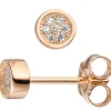 Paar Stecker Ohrstecker aus 925 Silber rotgold vergoldet mit jeweils 7 Zirkonia