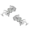 Paar Stecker Ohrstecker, Delfin Delfine, mit Zirkonia, 925 Echt Silber