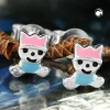 Paar Stecker Ohrstecker für Kinder, pink-hellblau, 925 Echt Silber