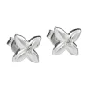 Paar Stecker Ohrstecker kleine Blüte mit Zirkonia, 925 Silber, Damen
