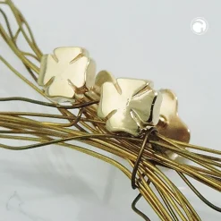 Paar Stecker Ohrstecker mit Glückssymbol Kleeblatt Kleeblätter 375 Gold Gelbgold