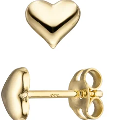 Paar Stecker Ohrstecker Ohrschmuck Herz Herzen Herzohrringe, 333 Gold Gelbgold