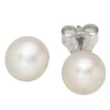 Paar Stecker Ohrstecker Ohrschmuck 7-7,5mm weiße Perlen, 925 Silber, Damen
