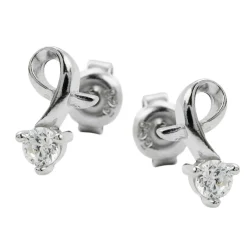 Paar Stecker Ohrstecker Zirkonia weiß, gefasst, 925 Silber, Damen