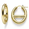 Paar Steg-Anker Creolen Ohrringe 30x23mm Ohrschmuck aus 585 Gold Gelbgold oval