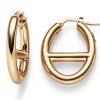 Paar Steg-Anker Creolen Ohrringe 30x23mm Ohrschmuck aus 585 Gold Rotgold oval