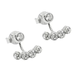Paar 2-teilige Ohrringe Ohrstecker mit Zirkonia 10x9mm aus 925 Silber