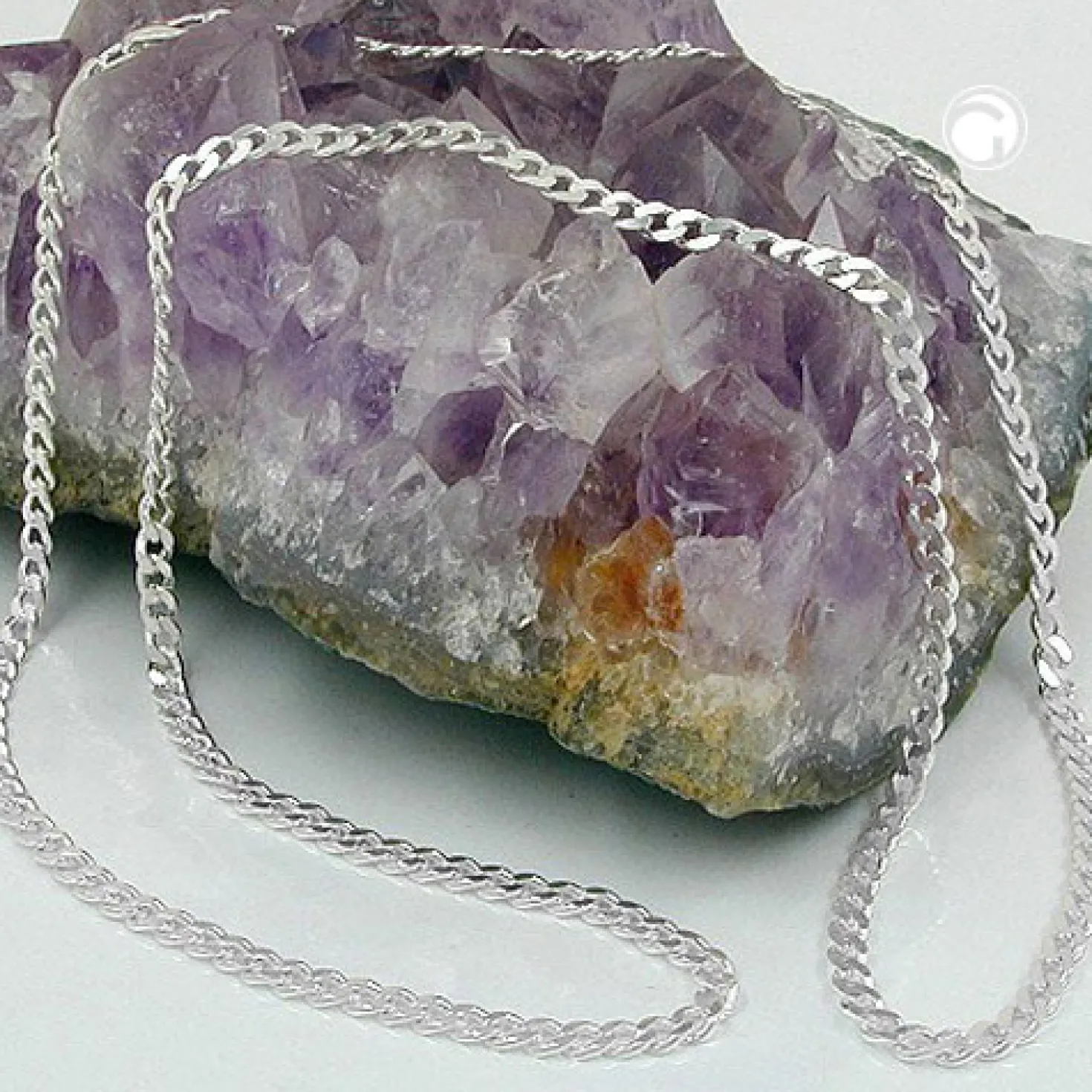 Panzerkette Collier Halskette, flach aus Silber 925 Echtsilber, 70 cm