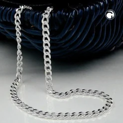 Panzerkette Collier Halskette, flach aus Silber 925 Echtsilber, 70 cm