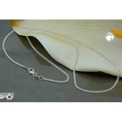 Panzerkette Kette Collier Halskette, diamantiert Silber 925, 60cm