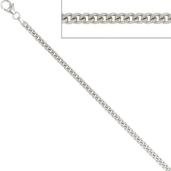2,5 Panzerkette Silberkette Kette Collier, 925 Silber, 50cm, Unisex
