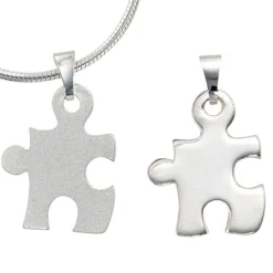 Partneranhänger Anhänger 14,4x18,7mm 925 Echt Silber teilmattiert Unisex