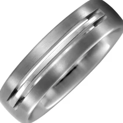 Partner-Ring Fingerring aus Titan mattiert Titanring Fingerschmuck 6,5mm breit