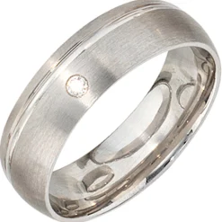 Partnerring Ring mit Zirkonia, 925 echt Silber, mattiert, für Damen