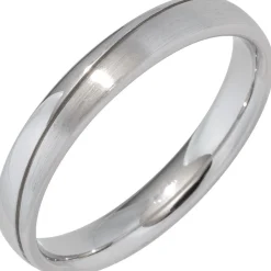 Partner Ring Silberring schlicht, 925 Silber Sterlingsilber rhodiniert teilmatt