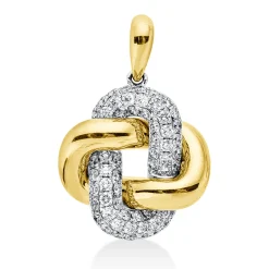Pavé Anhänger aus 750 Gold gelb/weiß 60 Brillanten 2,68ct TW-SI 38,1x26mm